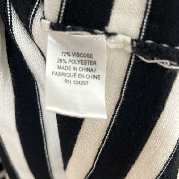 Milly Mime Black White Striped Flare Dress Women Size L - Picture 3 of 5